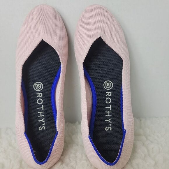Rothy's The Flat Blush Womens Shoes Size 8.5  Pink Knit Slip On Ballet Flats - Picture 8 of 10